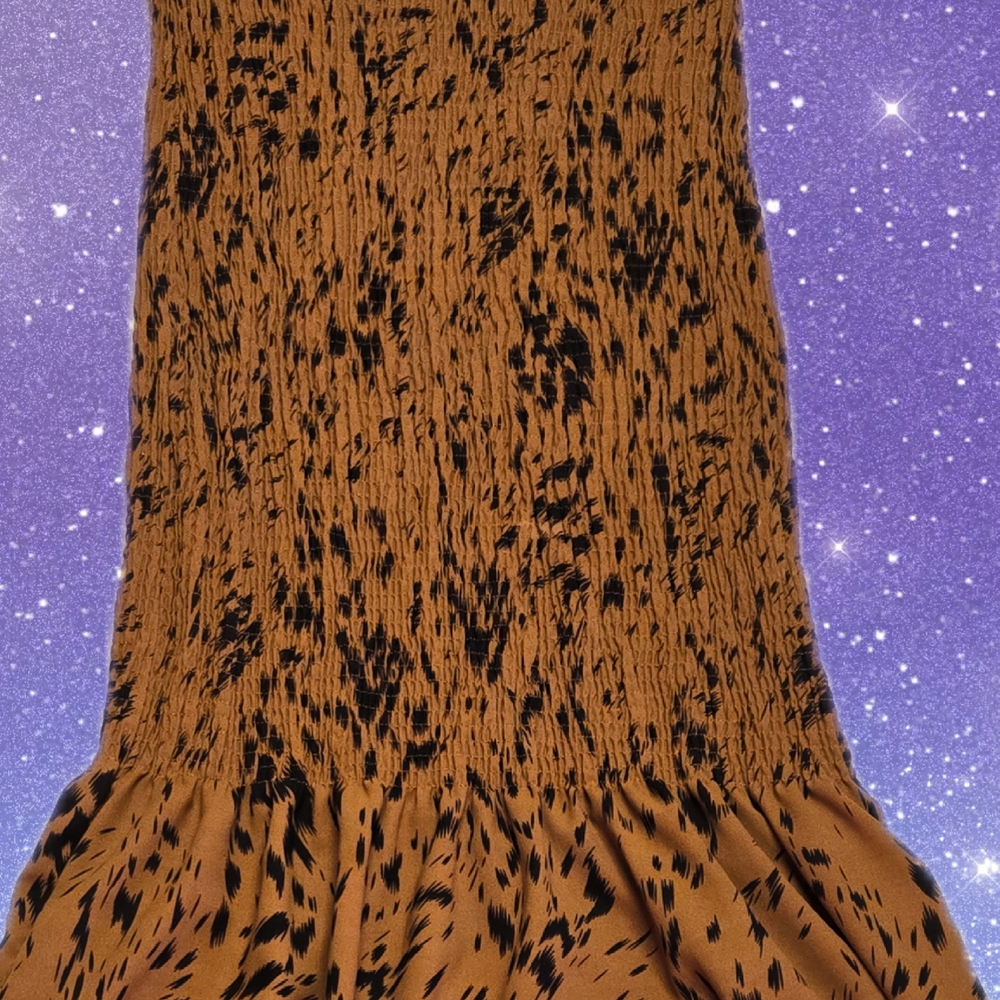 Tan Smocked Maxi Pencil Skirt for Cocktail Events